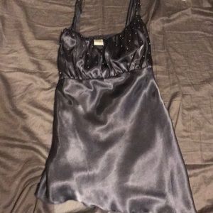 Midnight blue silk tank